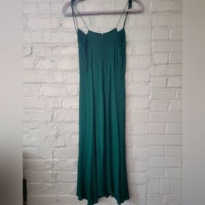 Reformation green balconette midi dress with slit, size 6